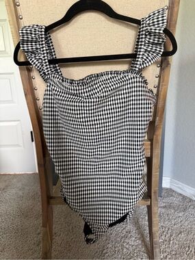 Albion Black and White Gingham One-Piece Swimsuit